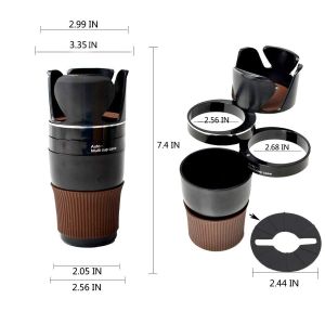5 in 1 Car Cup/Car Sunglass/Car Mobile Holder Storage Cup Holder (Color: Brown; Black) (Pack of 1)